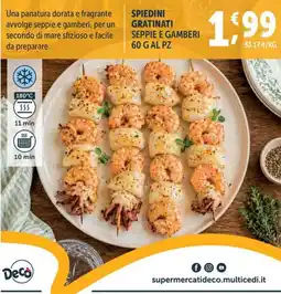 Gourmet Déco Spiedini gratinati seppie e gamberi offerta