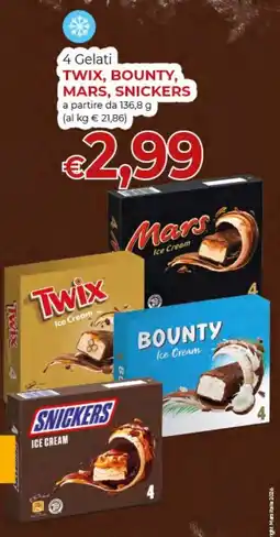 Maxi Nonna Isa Gelati Twix, Bounty, Mars, Snickers offerta