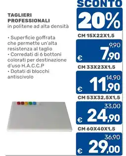 C+C Cash and Carry Taglieri professionali in politene ad alta densità offerta