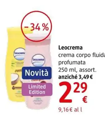Leocrema crema corpo fluida profumata