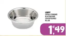 Ayoka LEOPET Ciotola standard in acciaio inox con antiscivolo offerta