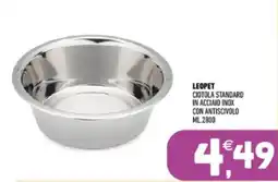 Ayoka LEOPET ciotola standard in acciaio inox con antiscivolo offerta