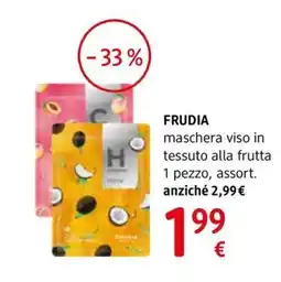 dm drogerie markt Frudia maschera viso in tessuto alla frutta offerta