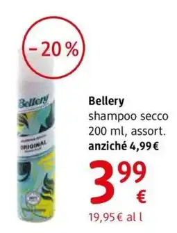 dm drogerie markt Bellery shampoo secco offerta