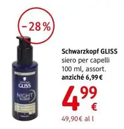 dm drogerie markt Schwarzkopf GLISS siero per capelli offerta