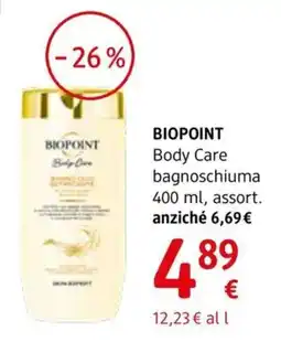 dm drogerie markt Biopoint Body Care bagnoschiuma offerta