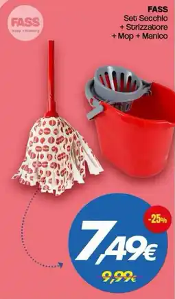 Franzy's FASS Set Secchio + Strizzatore + Mop + Manico offerta