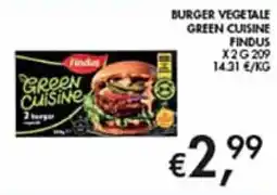 Maxi Coal Burger vegetale Green Cuisine Findus offerta