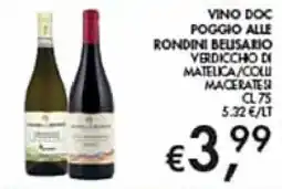 Coal Vino DOC Poggio alle Rondini Belisario Verdicchio di Matelica/Coll Maceratesi offerta