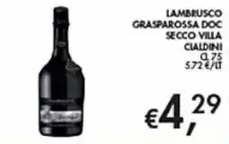 Maxi Coal Lambrusco Grasparossa Doc Secco Villa Cialdini offerta