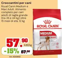 TuttoGiardino Crocchettini per cani Royal Canin Medium e Maxi Adult offerta