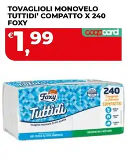 Coop Master Alleanza 3.0 Tovaglioli monovele Tuttidì Foxy offerta