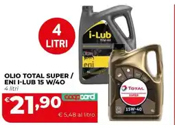 Coop Master Alleanza 3.0 Olio Total Super / Eni i-Lub 15 W/40 offerta