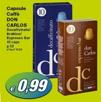 Prix Quality Don Carlos Capsule Caffè 10 caps 52g offerta
