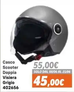 Orizzonte Casco Scooter Doppia Visiera Grigio offerta