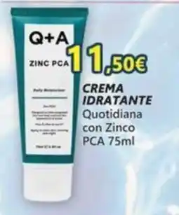 Profumerie Mallardo Q+A Crema idratante quotidiana con zinco PCA offerta