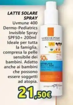 Profumerie Mallardo Latte solare spray Uvmune 400 Dermo-Pediatrics Invisible Spray SPF50+ offerta