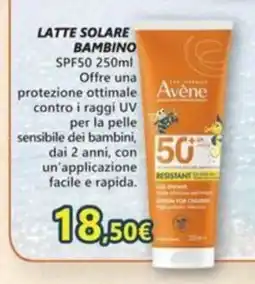 Profumerie Mallardo Latte solare bambino Avene offerta