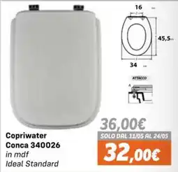 Orizzonte Copriwater Conca 340026 in mdf Ideal Standard offerta