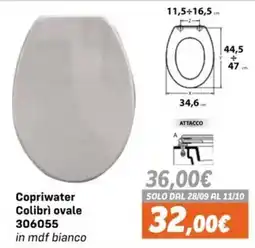 Orizzonte Copriwater Colibri ovale offerta