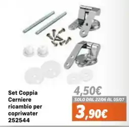 Orizzonte Set Coppia Cerniere ricambio per copriwater offerta