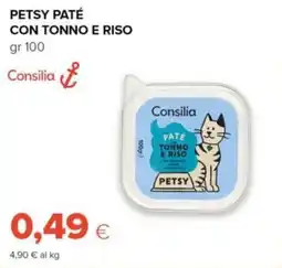 Tigre Amico Petsy paté con tonno e riso Consilia offerta