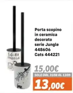 Orizzonte Porta scopino in ceramica decorato serie Jungle offerta