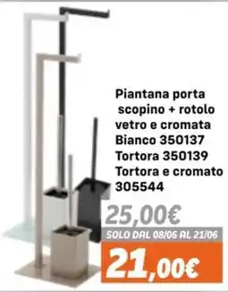 Orizzonte Piantana porta scopino + rotolo vetro e cromata offerta