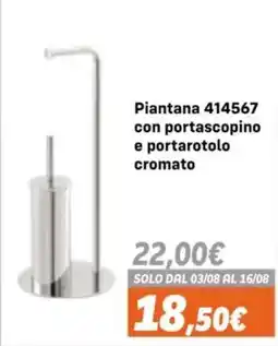 Orizzonte Piantana 414567 con portascopino e portarotolo cromato offerta