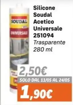 Orizzonte Silicone Soudal Acetico Universale offerta