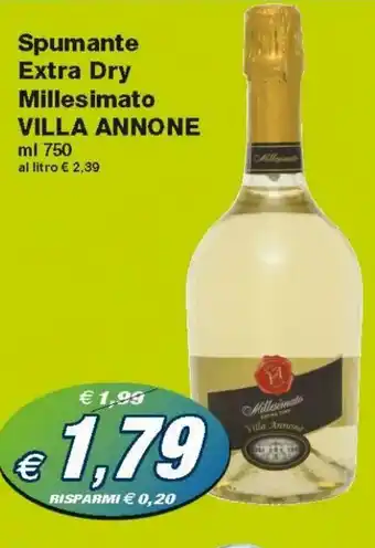 Prix Quality Villa Annone Spumante Extra Dry 750ml offerta