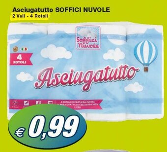 Prix Quality Soffici Nuvole Asciugatutto 2 Veli - 4 Rotoli offerta