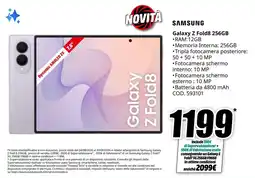 MediaWorld Samsung Galaxy Z Fold8 256GB offerta