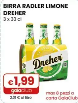 Gala Supermercati Birra Radler Limone Dreher offerta