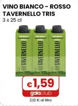 Gala Supermercati Vino bianco - rosso Tavernello tris offerta