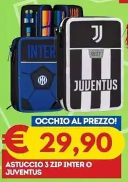 Gipsi Astuccio 3 zip Inter o Juventus offerta