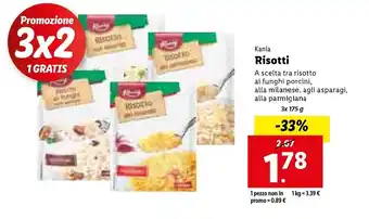 Lidl Kania Risotti 3x 175g offerta