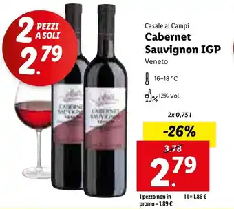 Lidl Casale ai Campi Cabernet Sauvignon IGP 2x 0,75l offerta