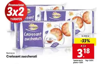 Lidl Nastrecce Croissant zuccherati 3x 400g offerta