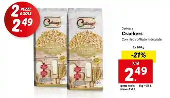 Lidl Certosa Crackers 2x 300g offerta