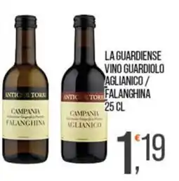 Cash pro La Guardiense Vino Guardiolo Aglianico / Falanghina offerta