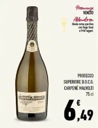 Conad Tuday Prosecco superiore d.o.c.g. Carpenè Malvolti offerta