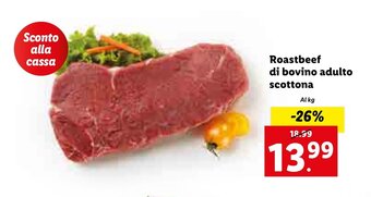 Lidl Roastbeef di bovino adulto scottona offerta