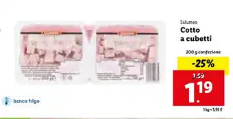 Lidl Salumeo Cotto a cubetti 200g offerta