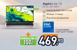 Unieuro Aspire Lite 15 offerta