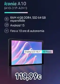 Unieuro Iconia A10 offerta