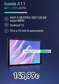 Unieuro Iconia A11 offerta