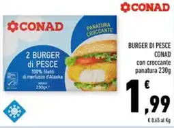 Conad Margherita Burger di pesce Conad offerta