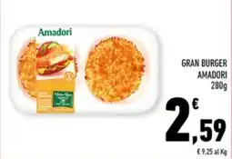Conad Margherita Gran burger Amadori offerta