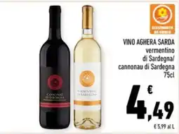 Conad Margherita Vino aghera sarda cannonau di Sardegna offerta